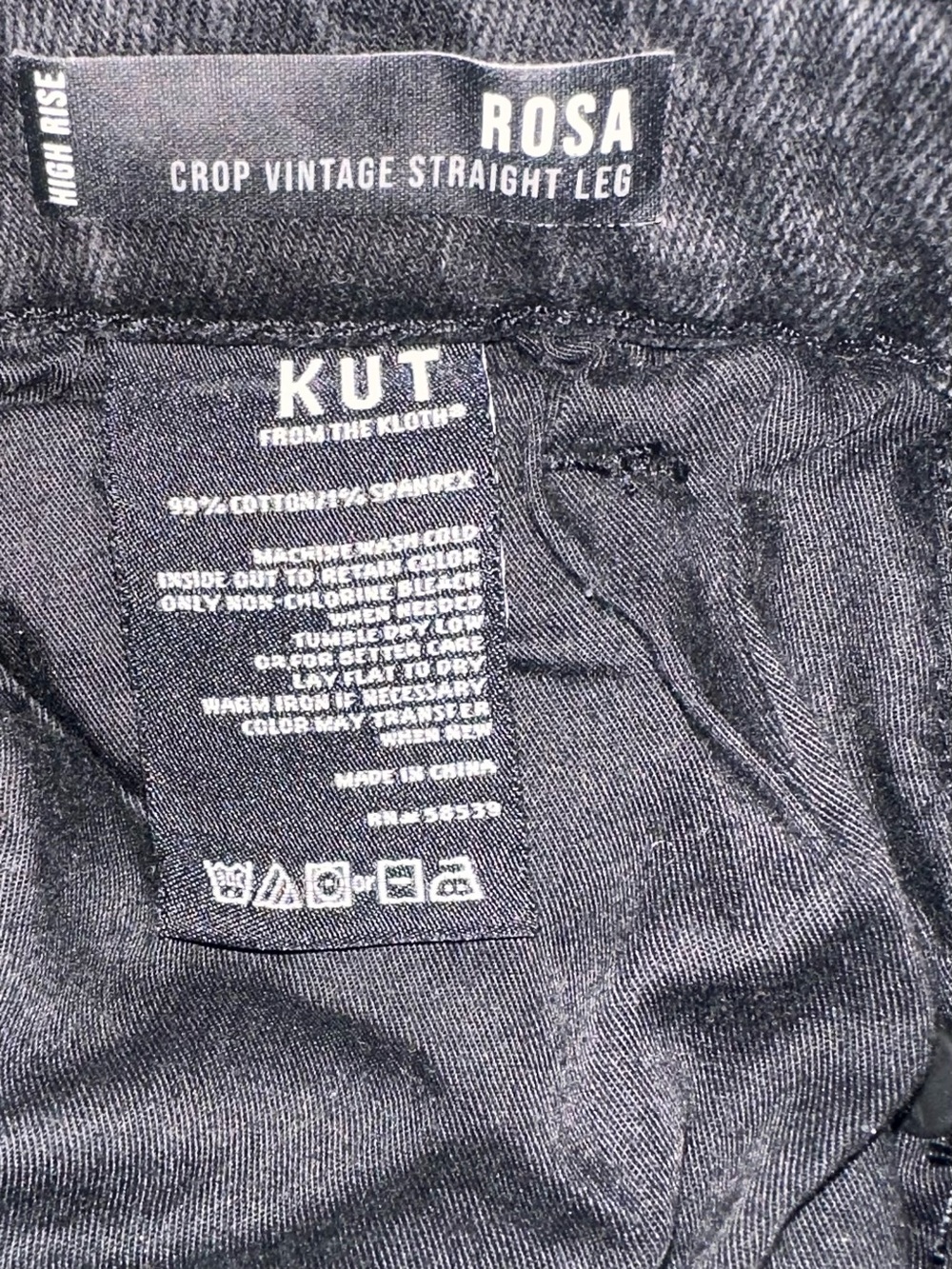 KUT from the Kloth Black High Rise Straight Leg Jeans Size 8 Button Fly - Picture 6 of 6